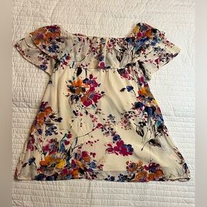 Blushing Heart floral print off the shoulder mini dress